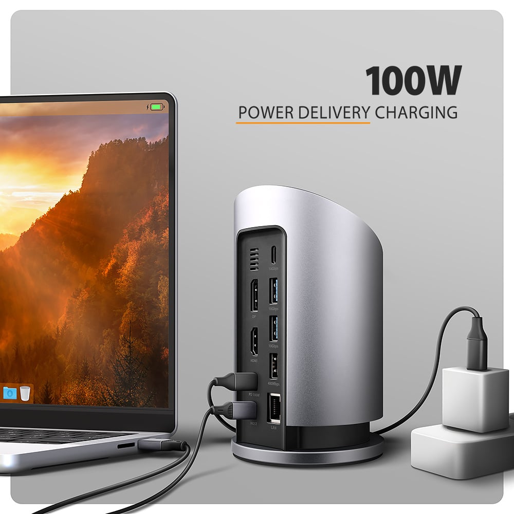 Obsah balení AXAGON HMC-WL9 s USB-C kabelem
