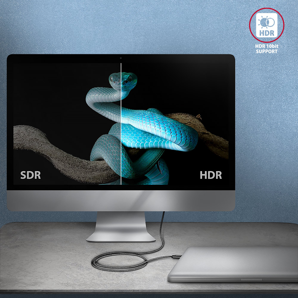 AXAGON BUCM4X-CM05AB – podpora HDR 10bit pro věrnější barvy obrazu