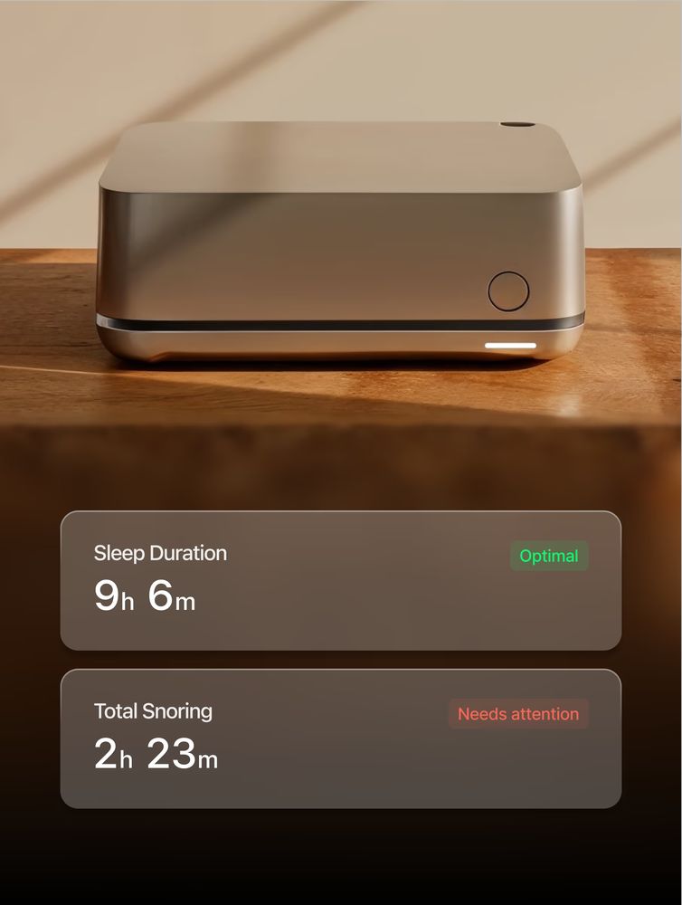 Device placed on wooden shelf