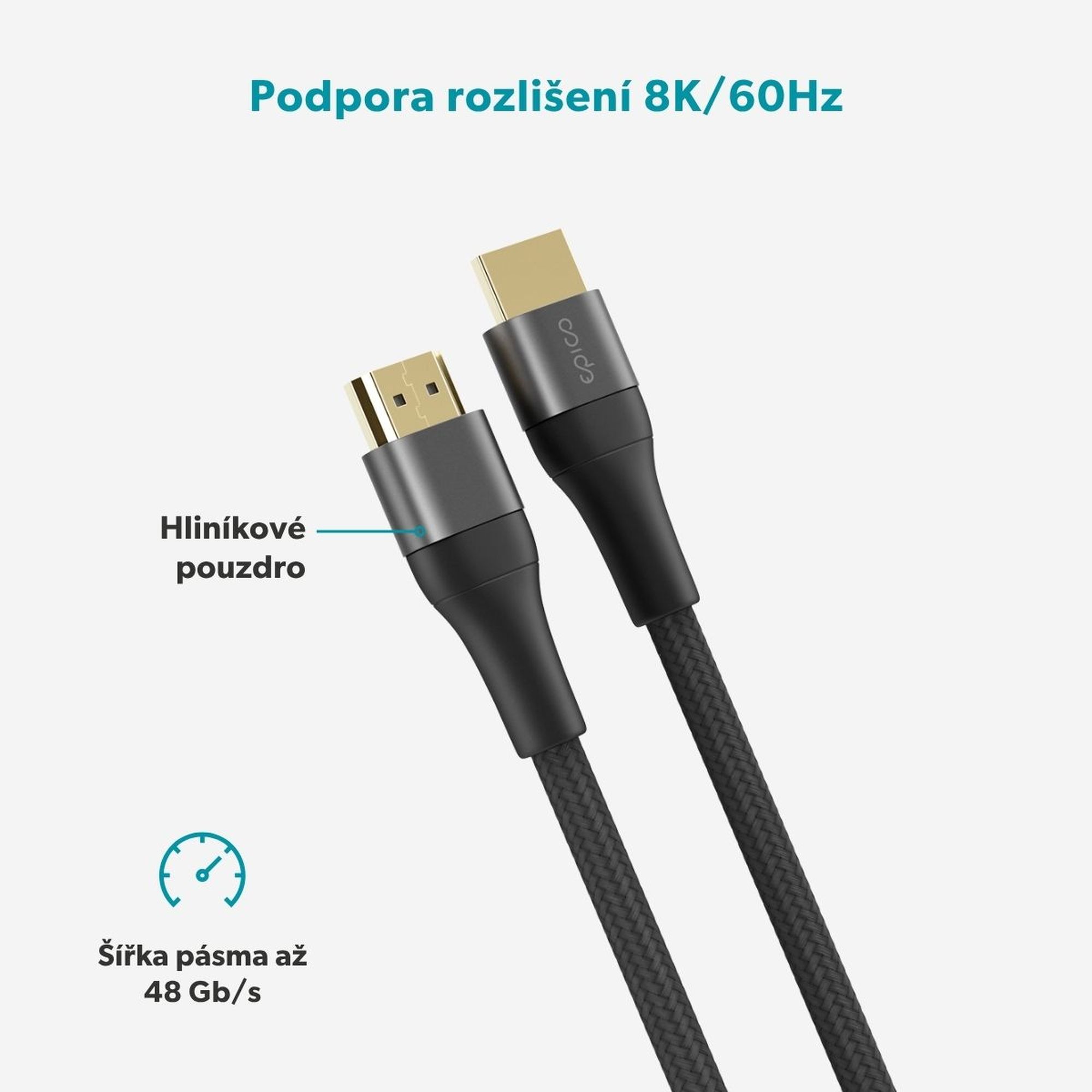 Epico UltraLink HDMI na HDMI 8K/60Hz 2m kabel vesmírně šedý
