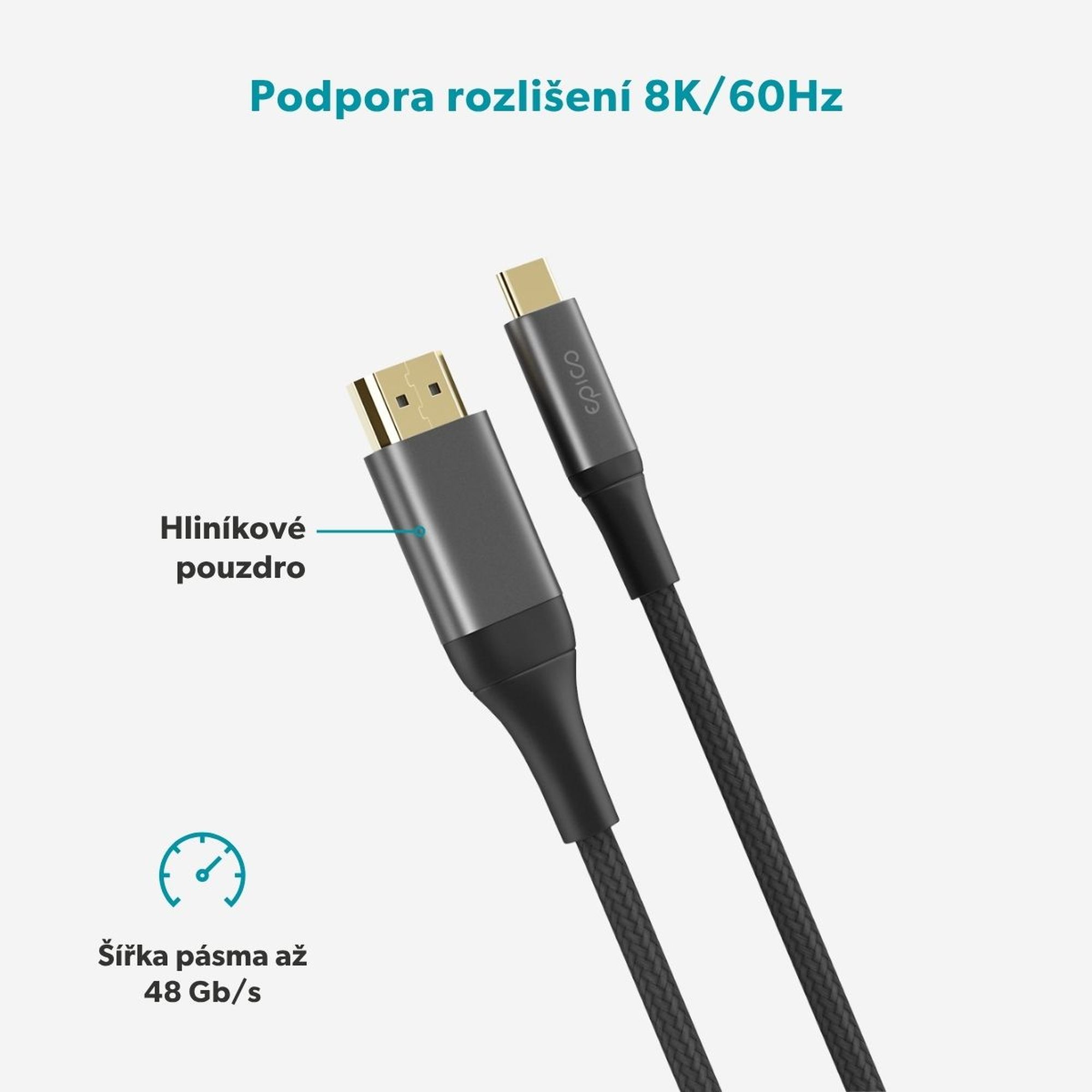 Epico UltraLink HDMI na USB-C 8K/60Hz 2m kabel vesmírně šedý