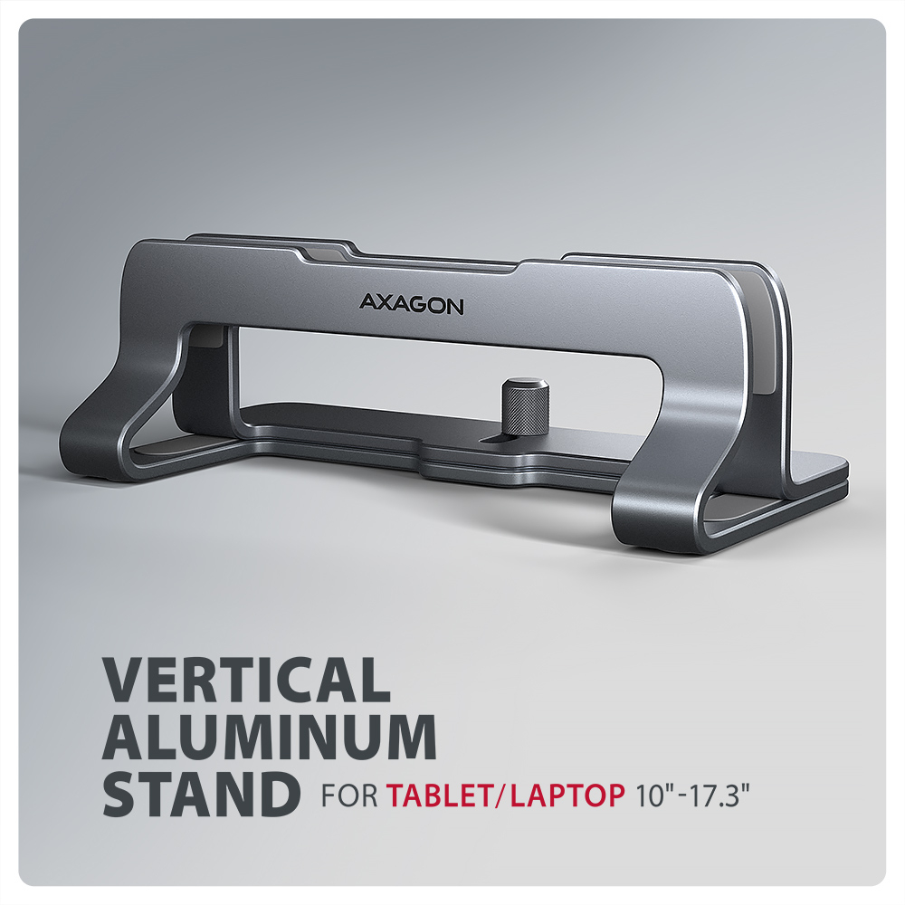 AXAGON STND-VG – vertikální hliníkový stojan pro notebook a tablet