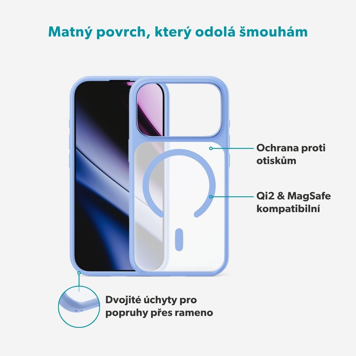 Epico HeroMatte Pro Mag+ MagSafe/Qi2 kryt iPhone 17 Pro/18 Pro světle modrý