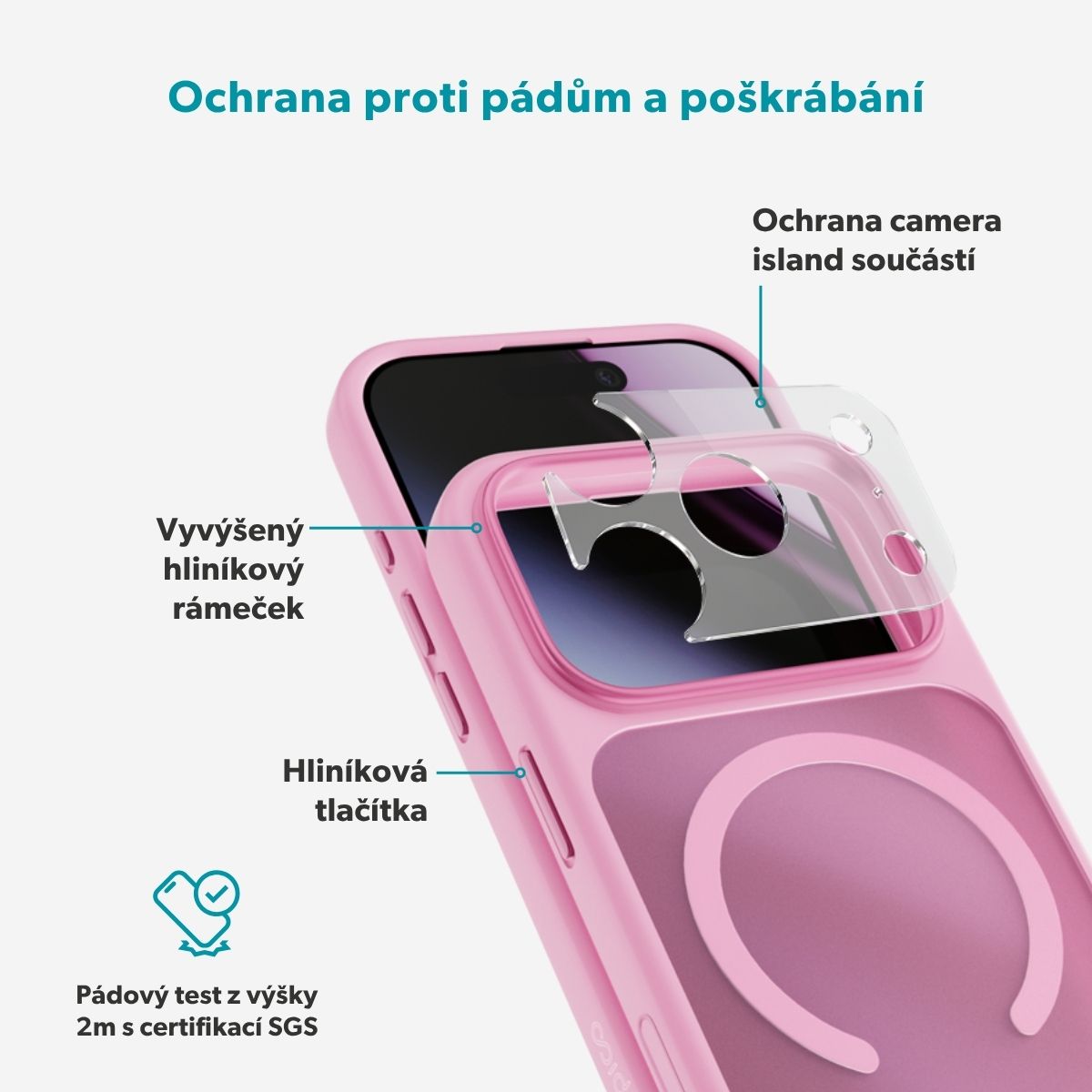 Epico HeroMatte Pro Mag+ MagSafe/Qi2 kryt iPhone 17 Pro/18 Pro růžový