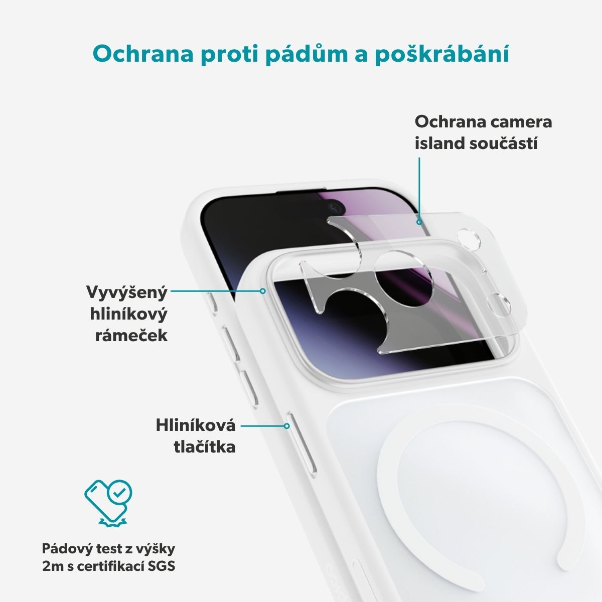 Epico HeroMatte Pro Mag+ MagSafe/Qi2 kryt iPhone 17 Pro/18 Pro bílý