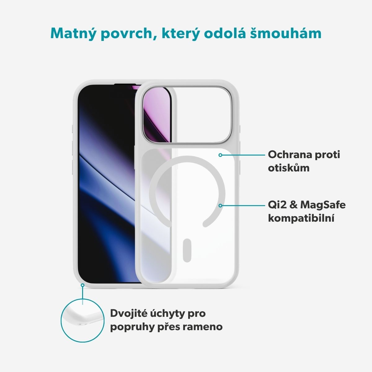 Epico HeroMatte Pro Mag+ MagSafe/Qi2 kryt iPhone 17 Pro/18 Pro bílý