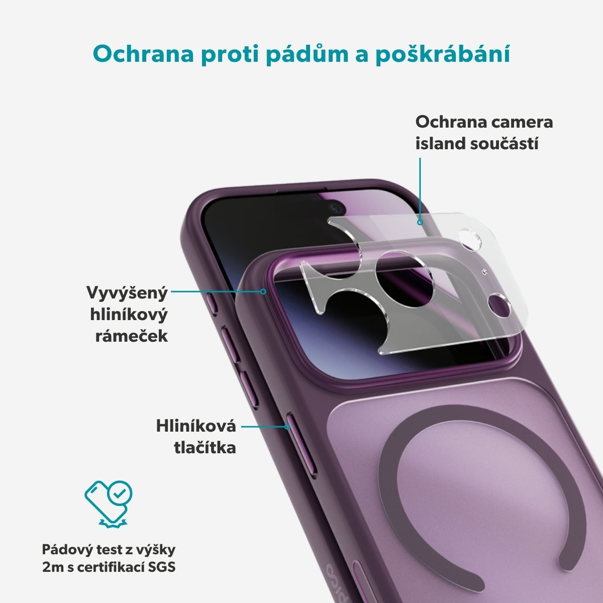 Epico HeroMatte Pro Mag+ MagSafe/Qi2 kryt iPhone 17 Pro/18 Pro tmavě fialový