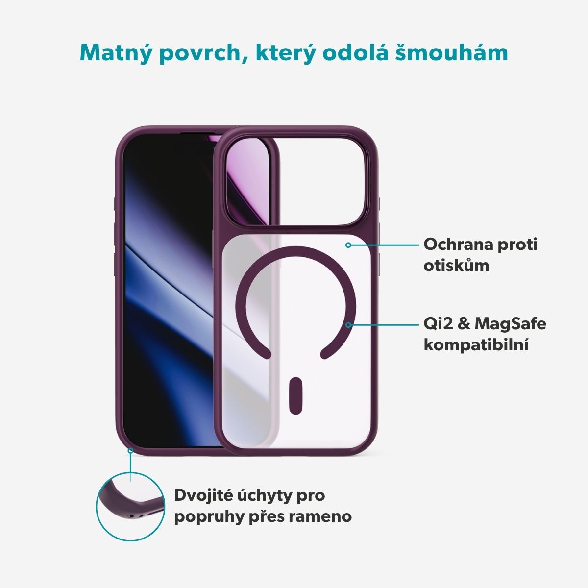 Epico HeroMatte Pro Mag+ MagSafe/Qi2 kryt iPhone 17 Pro/18 Pro tmavě fialový