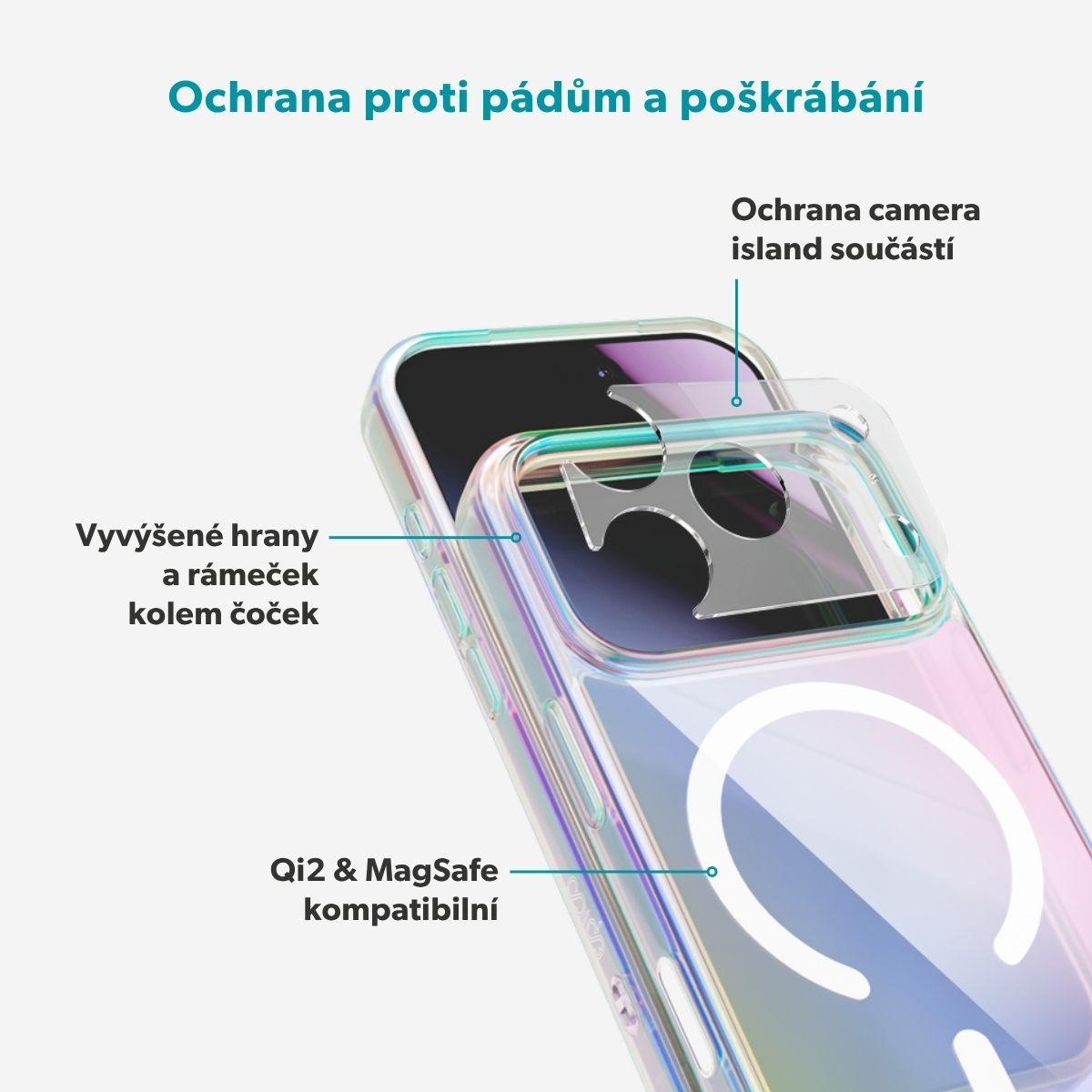 Epico Holographic Hero Mag+ MagSafe/Qi2 kryt iPhone 17 Pro/18 Pro holografický