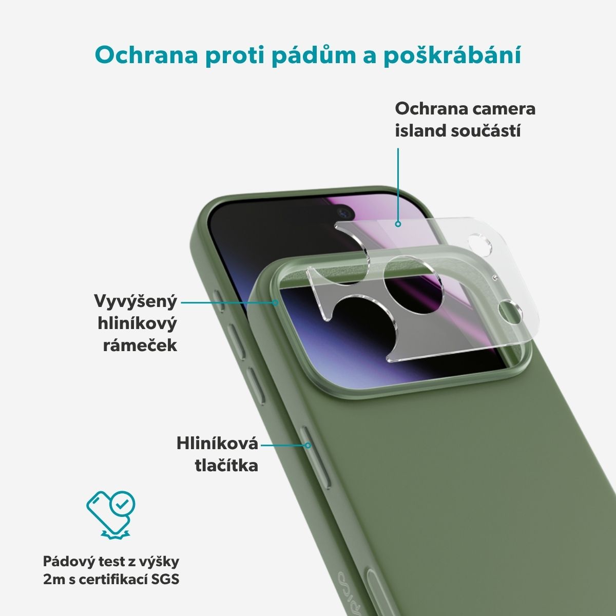 Epico Silicone Pro Mag+ MagSafe/Qi2 silikonový kryt iPhone 17 Pro/18 Pro khaki