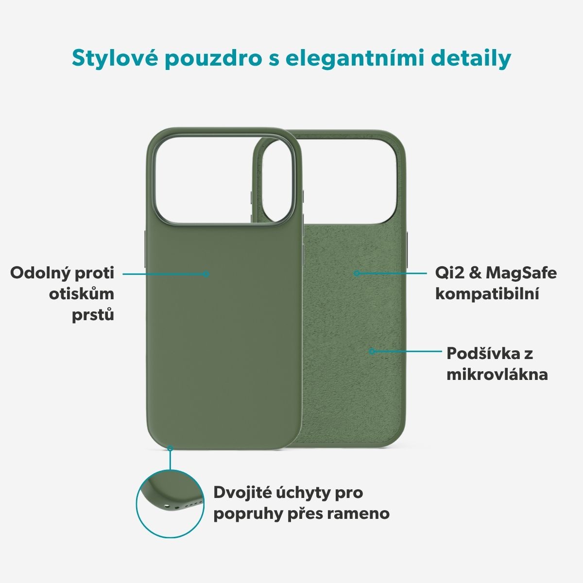 Epico Silicone Pro Mag+ MagSafe/Qi2 silikonový kryt iPhone 17 Pro/18 Pro khaki