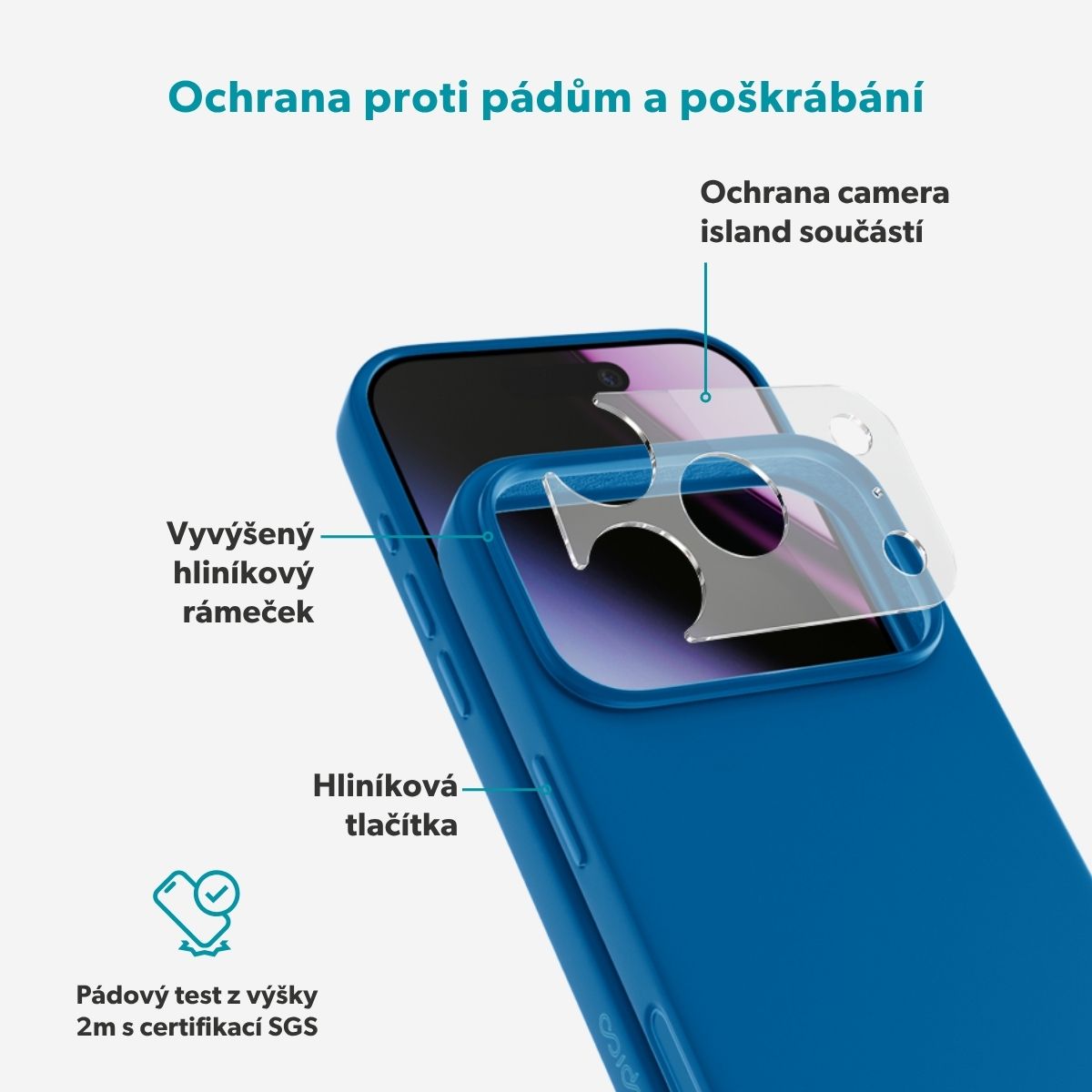 Epico Silicone Pro Mag+ MagSafe/Qi2 silikonový kryt iPhone 17 Pro/18 Pro modrý