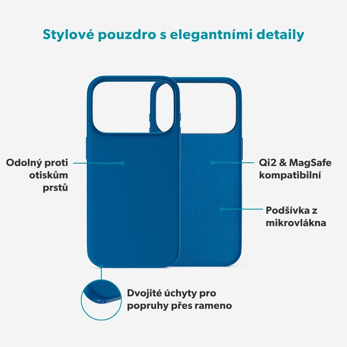 Epico Silicone Pro Mag+ MagSafe/Qi2 silikonový kryt iPhone 17 Pro/18 Pro modrý