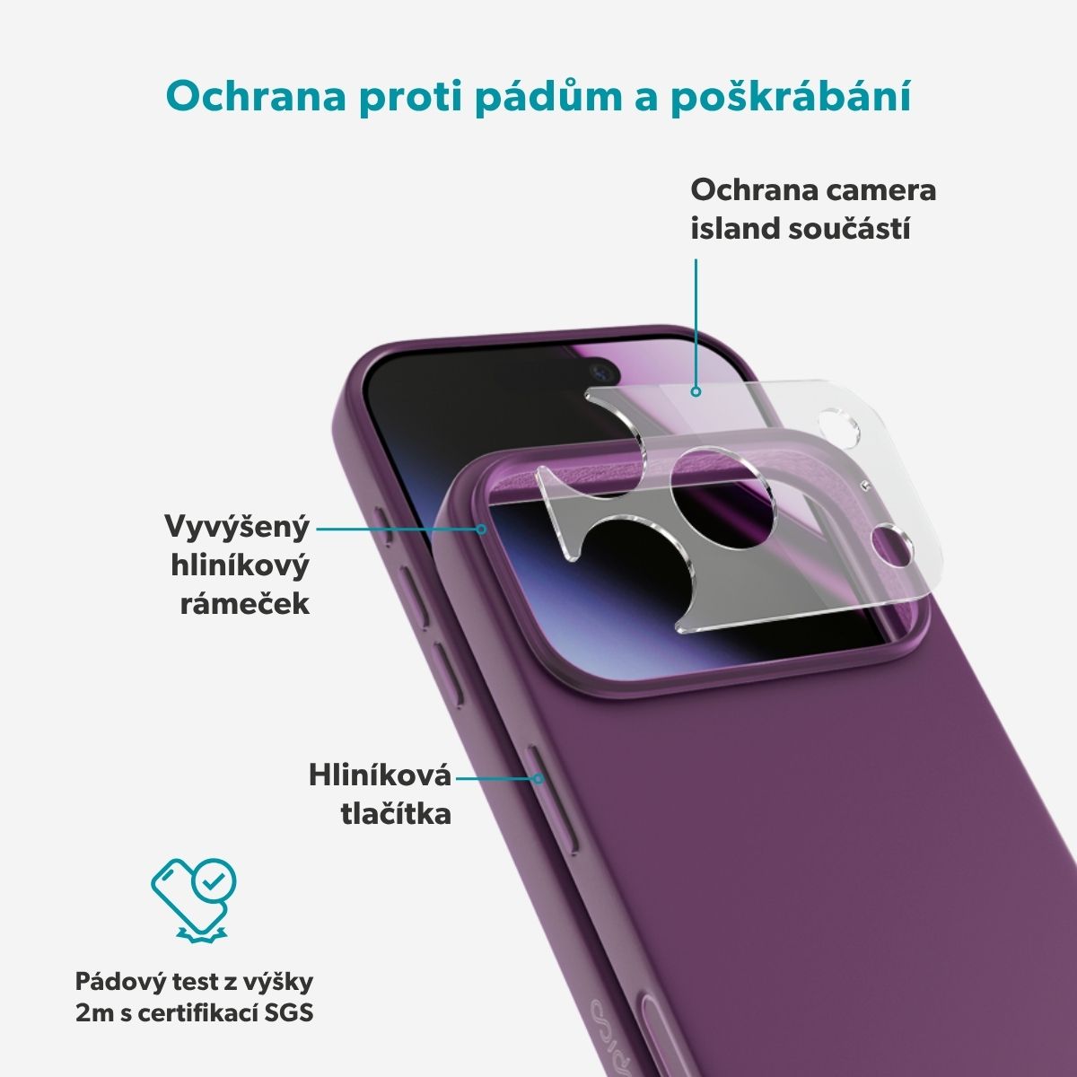 Epico Silicone Pro Mag+ MagSafe/Qi2 silikonový kryt iPhone 17 Pro/18 Pro tmavě fialový