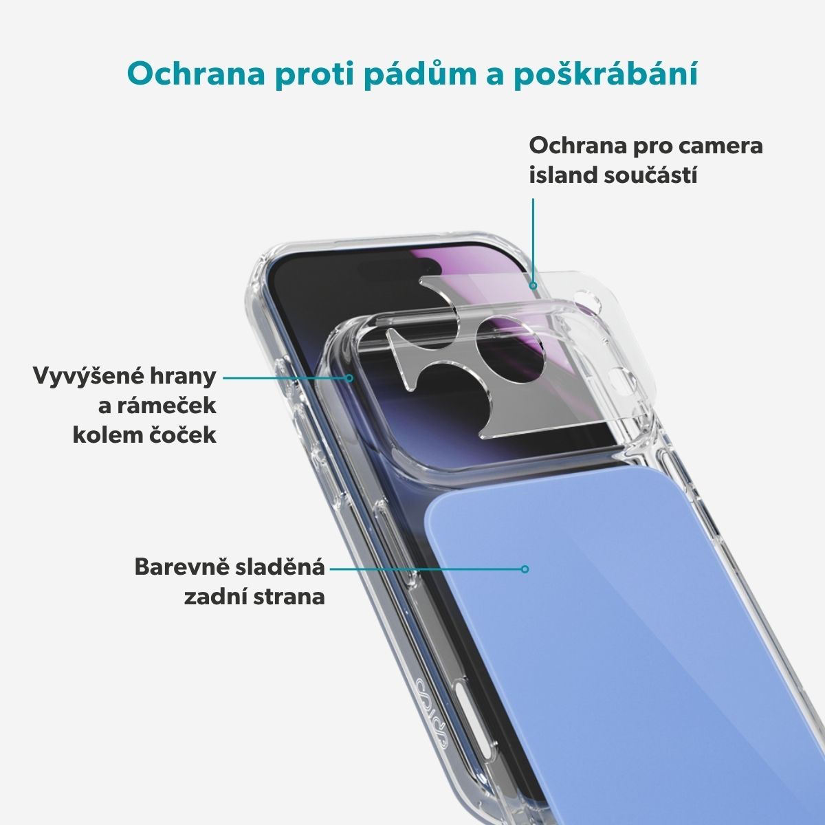 Epico Tile Mag+ MagSafe/Qi2 kryt iPhone 17 Pro/18 Pro světle modrý