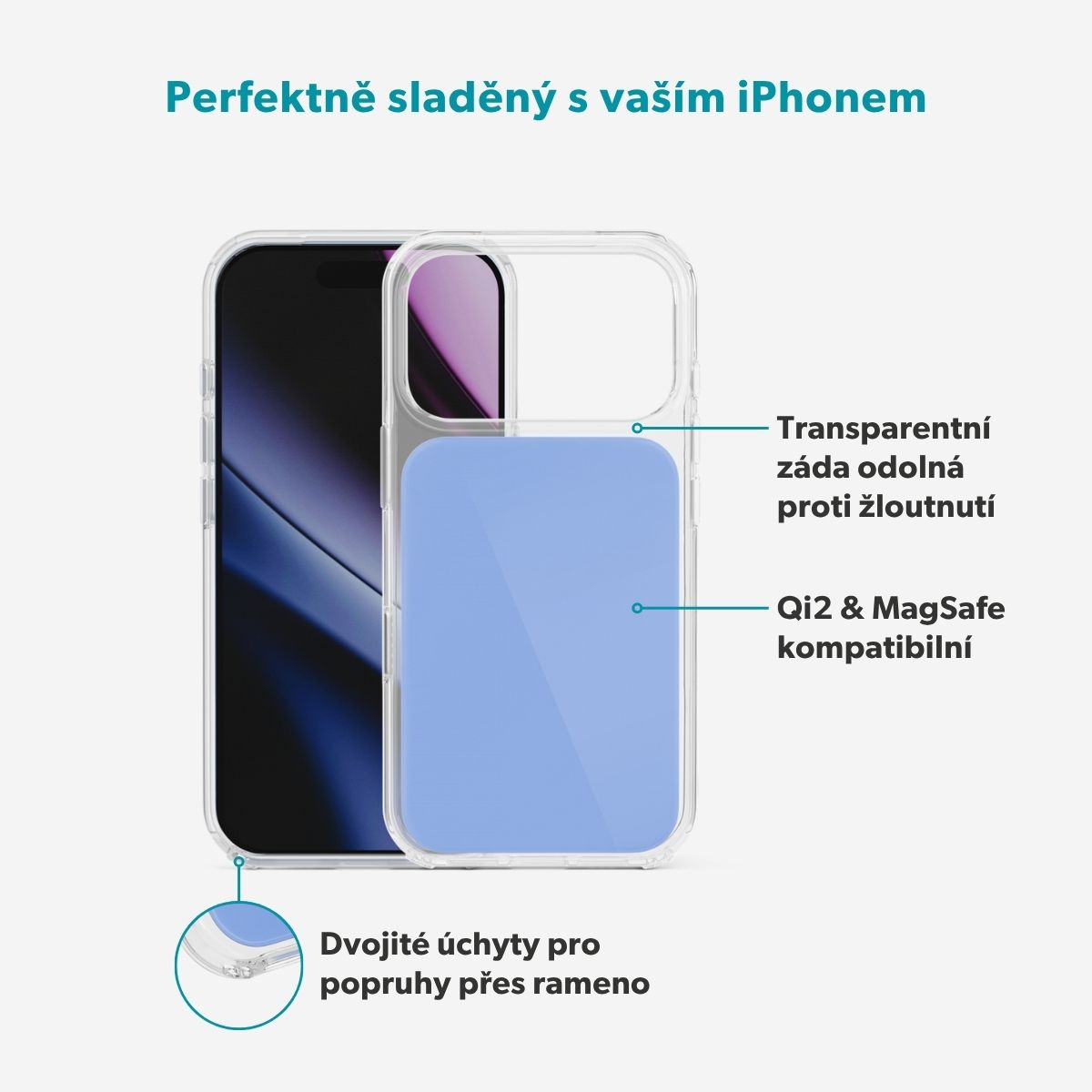 Epico Tile Mag+ MagSafe/Qi2 kryt iPhone 17 Pro/18 Pro světle modrý
