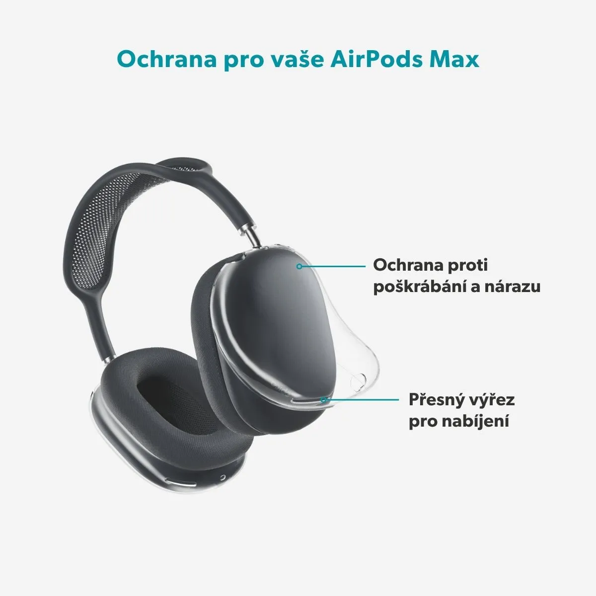 Epico Transparent Cover TPU pouzdro pro AirPods Max čiré