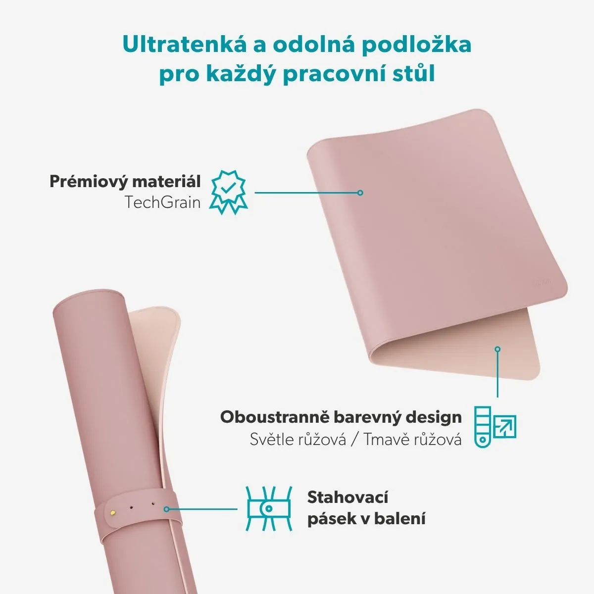 Epico TechGrain oboustranná podložka na stůl pod klávesnici a myš světle modrá/stříbrná