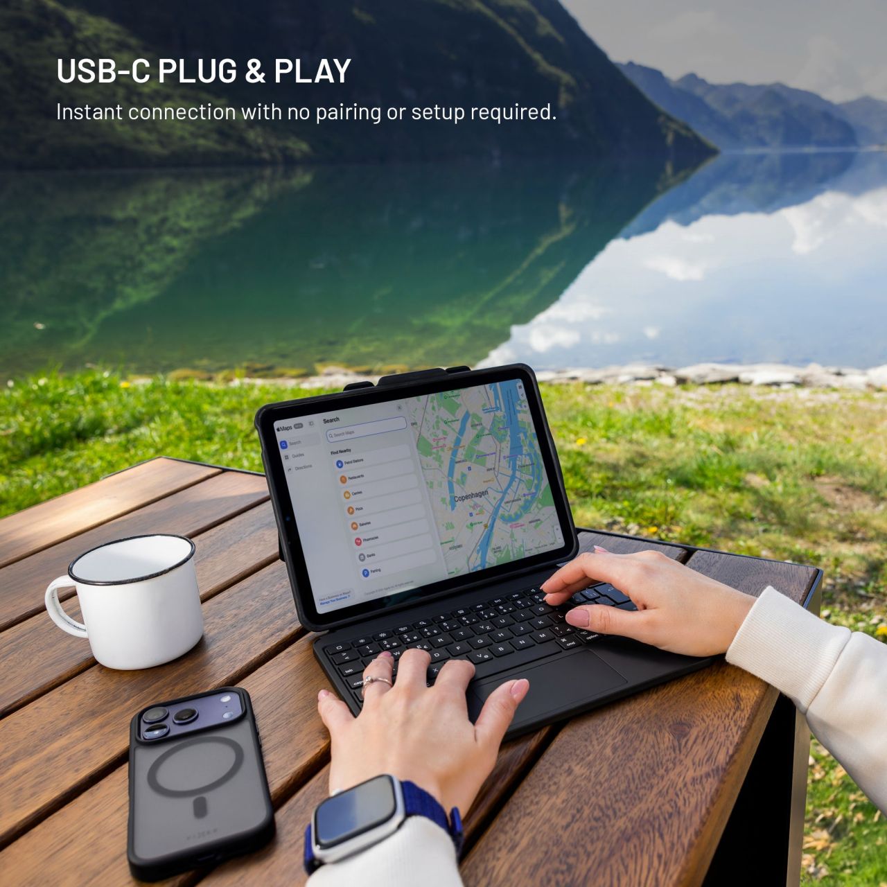 FIXED Typee Enduro pouzdro s USB-C klávesnicí iPad Pro 11" (2018-2022)/iPad Air 11" (2020-2026), CZ