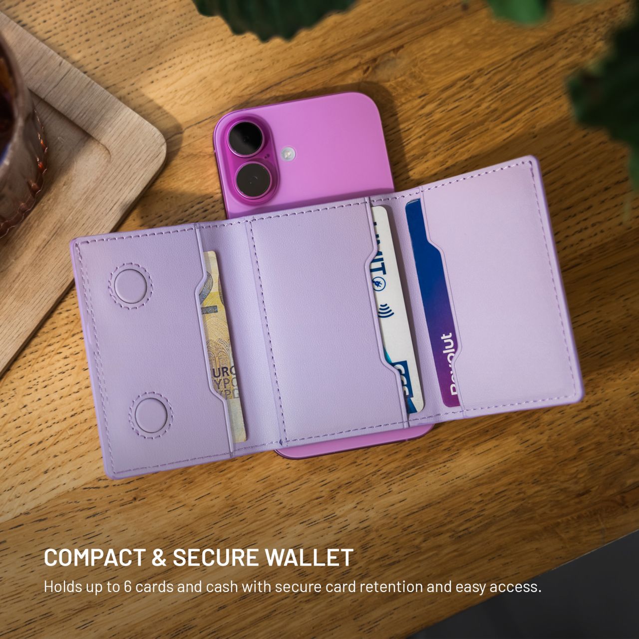 FIXED MagWallet Trifold MagSafe peněženka světle fialová