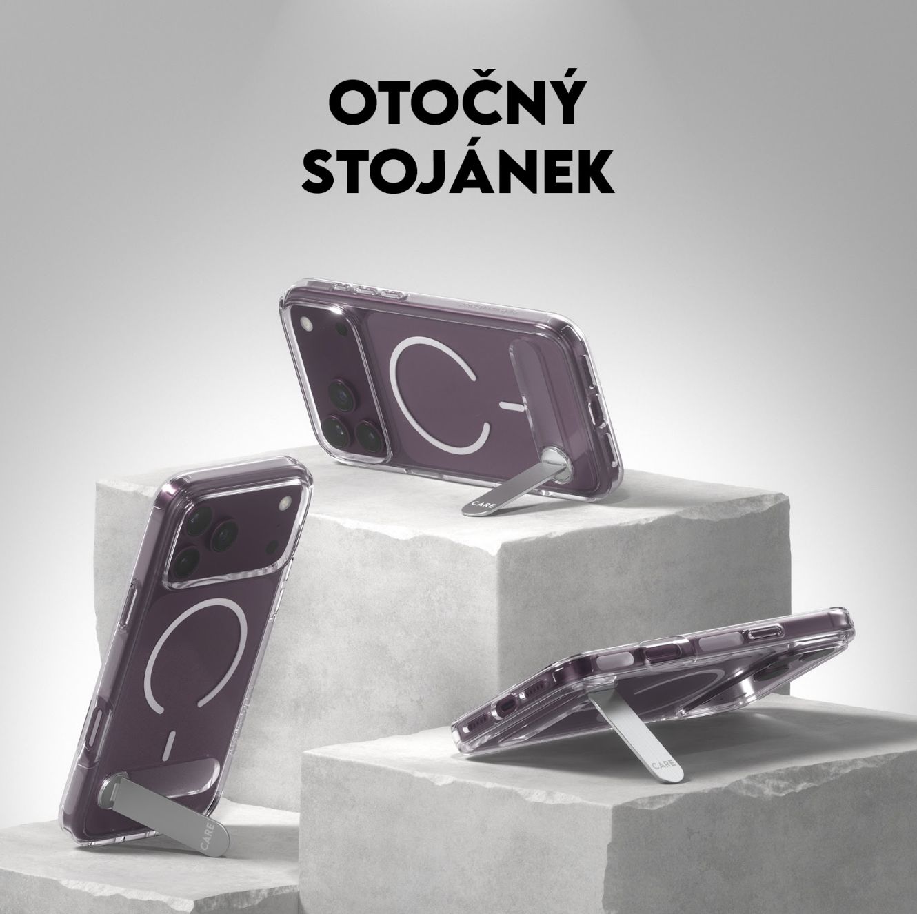 PanzerGlass CARE KickStand MagSafe kryt Apple iPhone 18 Pro/17 Pro Smokey kouřový/černý