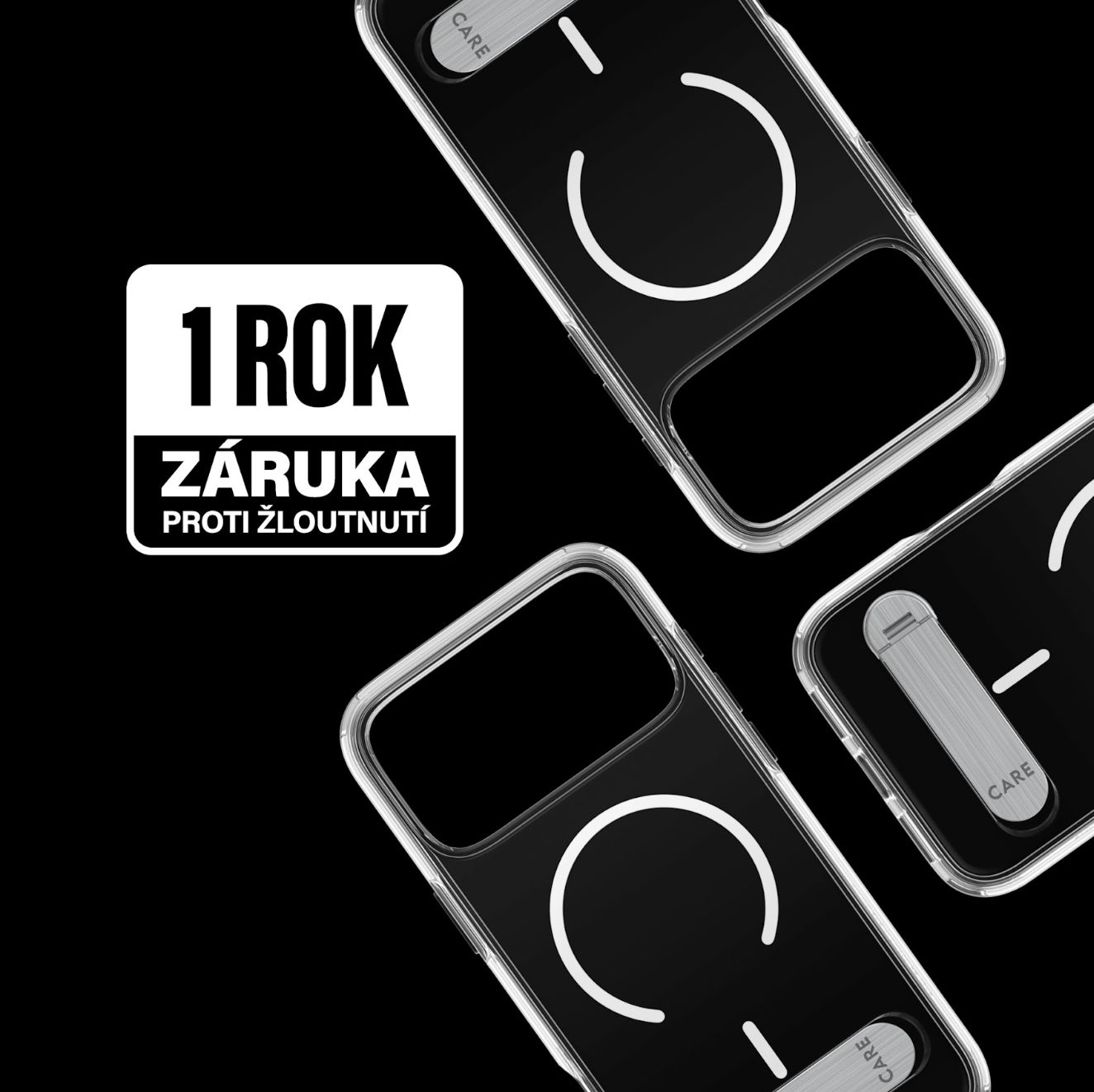 PanzerGlass CARE KickStand MagSafe kryt Apple iPhone 18 Pro/17 Pro Smokey kouřový/černý