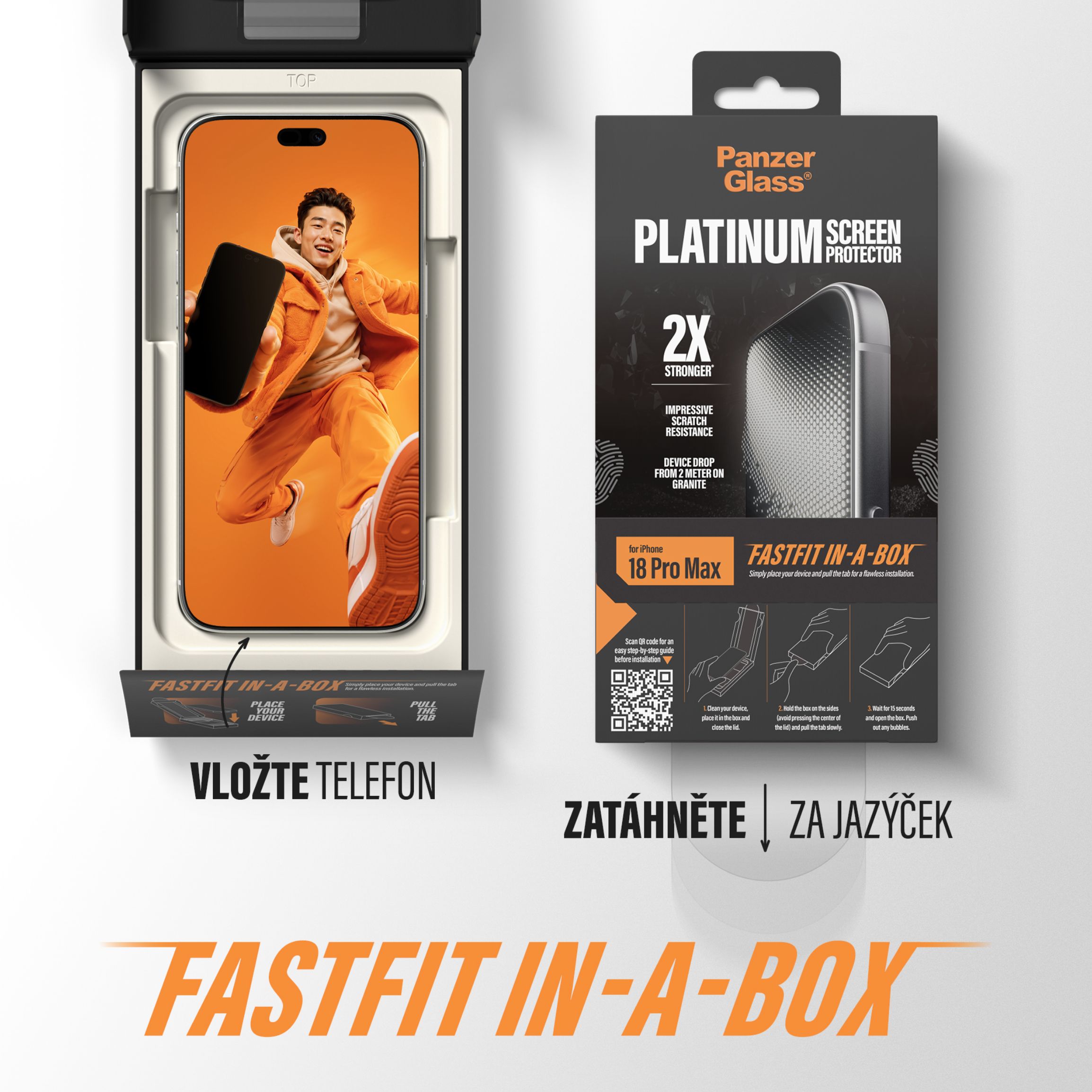 PanzerGlass Platinum sklo Apple iPhone 18 Pro/17 Pro s bezprašným instalačním boxem