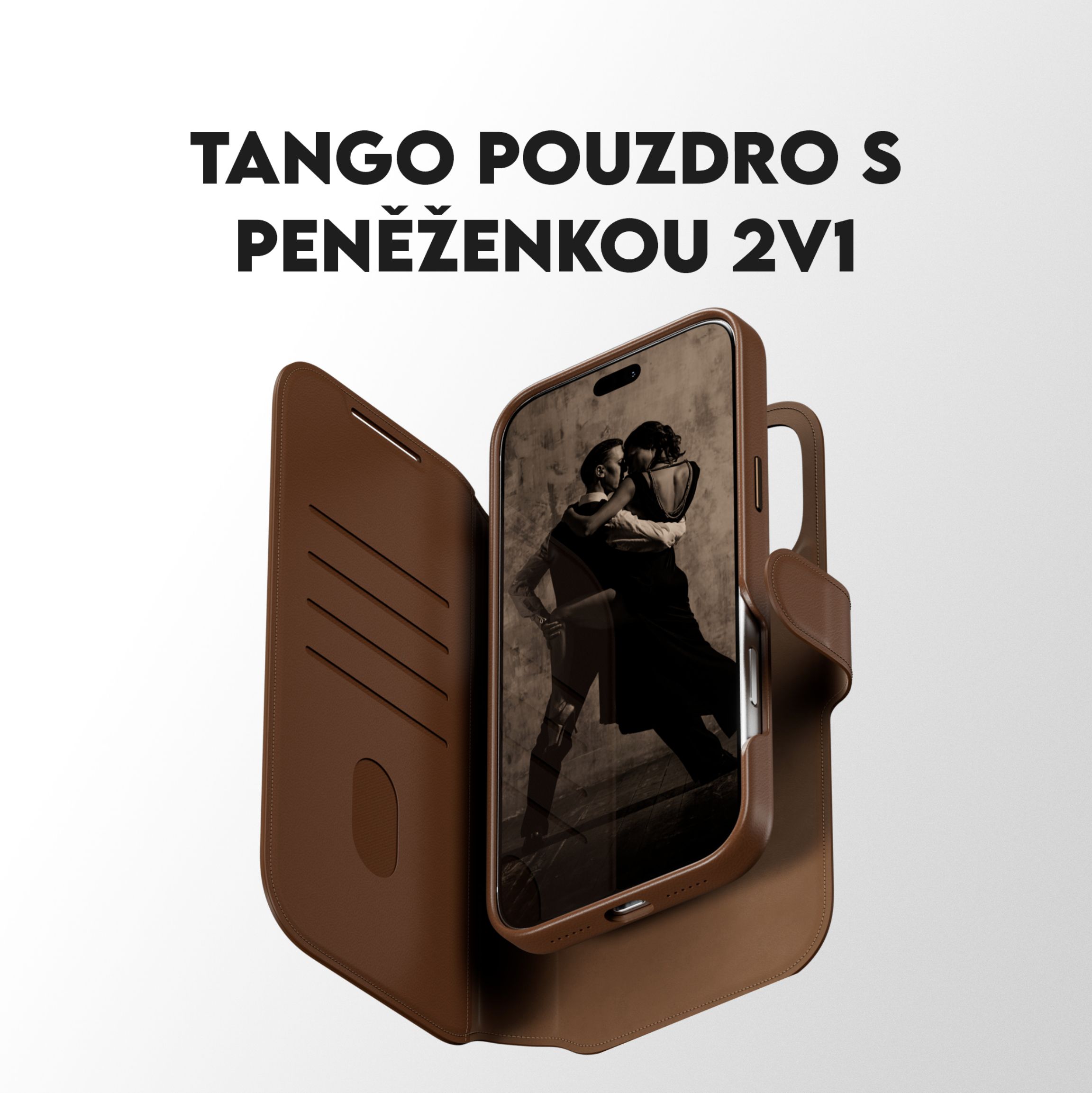 PanzerGlass CARE Tango 2v1 Wallet MagSafe pouzdro Apple iPhone 18 Pro Max/17 Pro Max hnědé