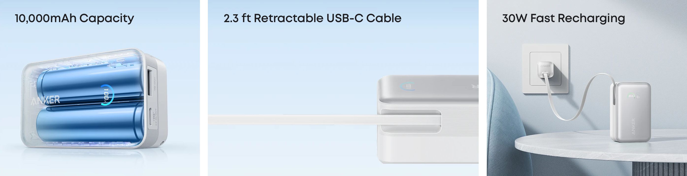 Anker Nano MagSafe powerbanka (10000mAh) 45W čierna