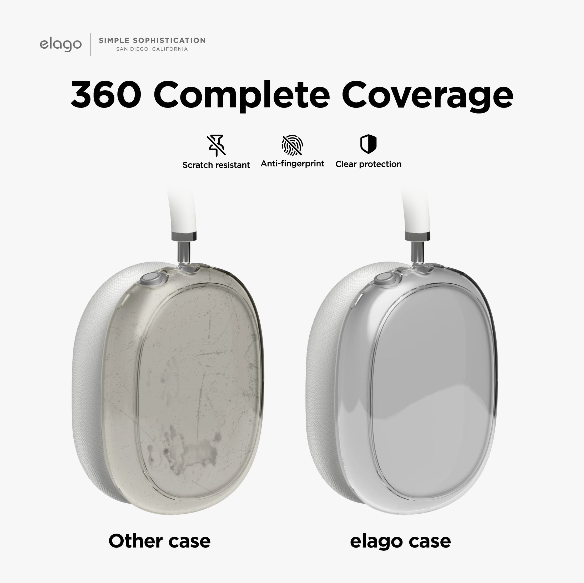 ELAGO Hybrid Case kryt pro Apple Airpods Max čirá