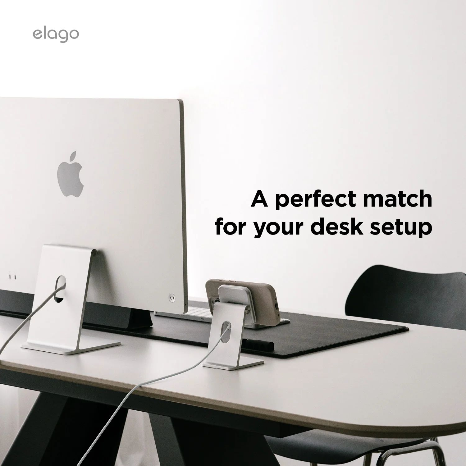 ELAGO Wireless Charging Aluminium Stand Qi2/MagSafe nabíjací stojanček 15W biely