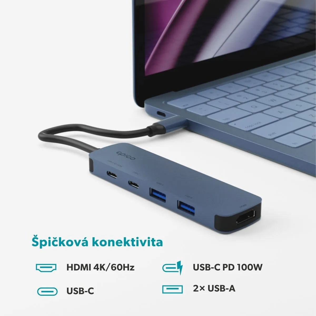 Epico UltraHub 5in1 Slim Alu USB-C Hub EH15 indigo