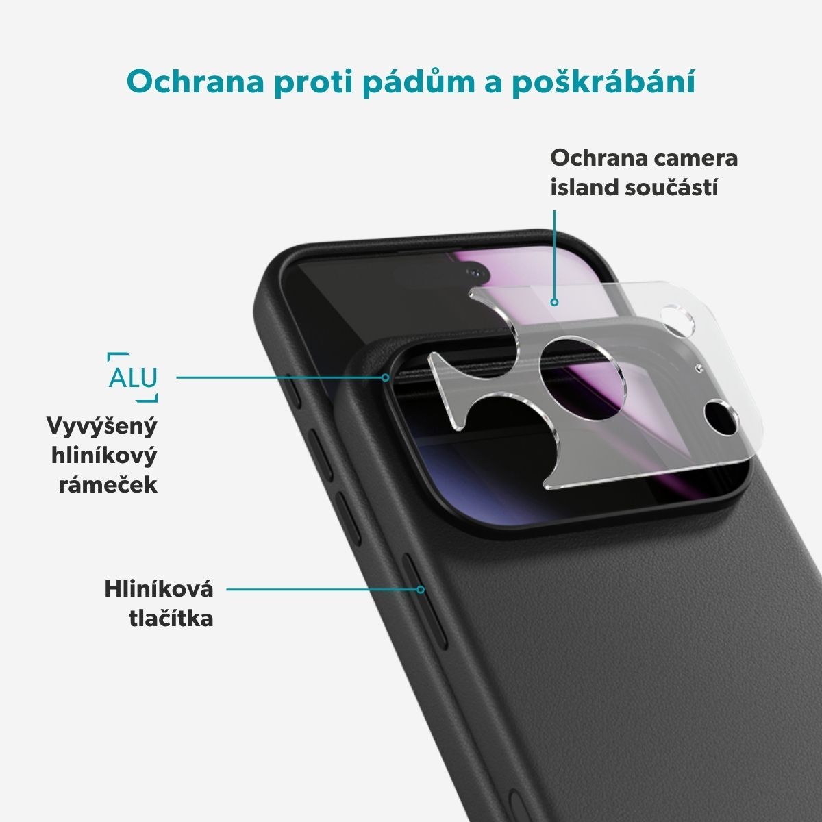 Epico Leather Pro Mag+ MagSafe/Qi2 kožený kryt iPhone 17 Pro/18 Pro černý