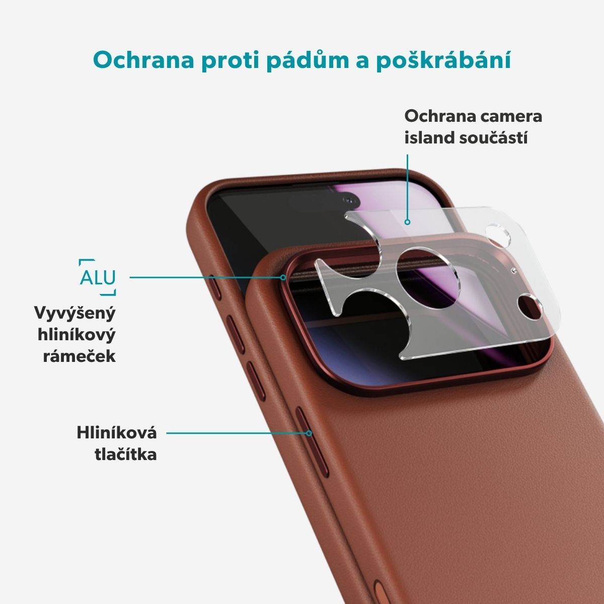 Epico Leather Pro Mag+ MagSafe/Qi2 kožený kryt iPhone 17 Pro Max/18 Pro Max hnědý