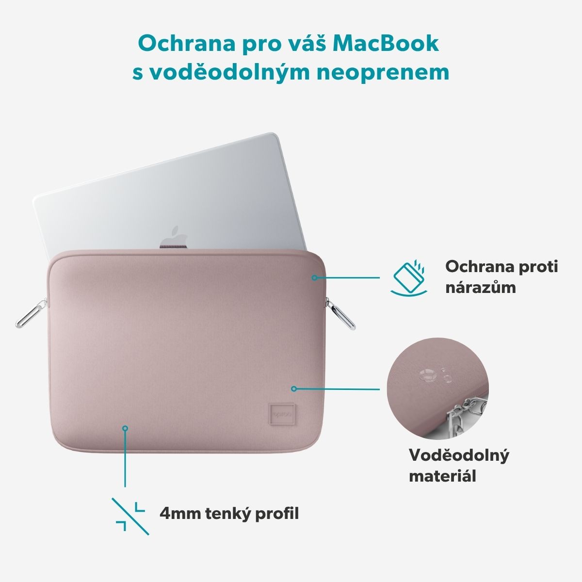 Epico Neoprene Lite Sleeve pouzdro MacBook Pro 14" ruměnné