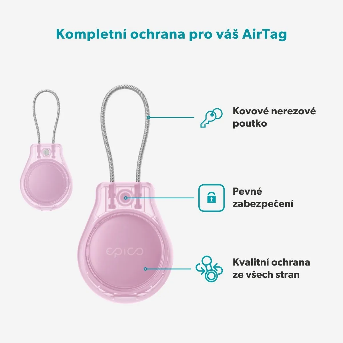 Epico Rugged Case odolné pouzdro pro Apple AirTag (1.-2. gen) bílé