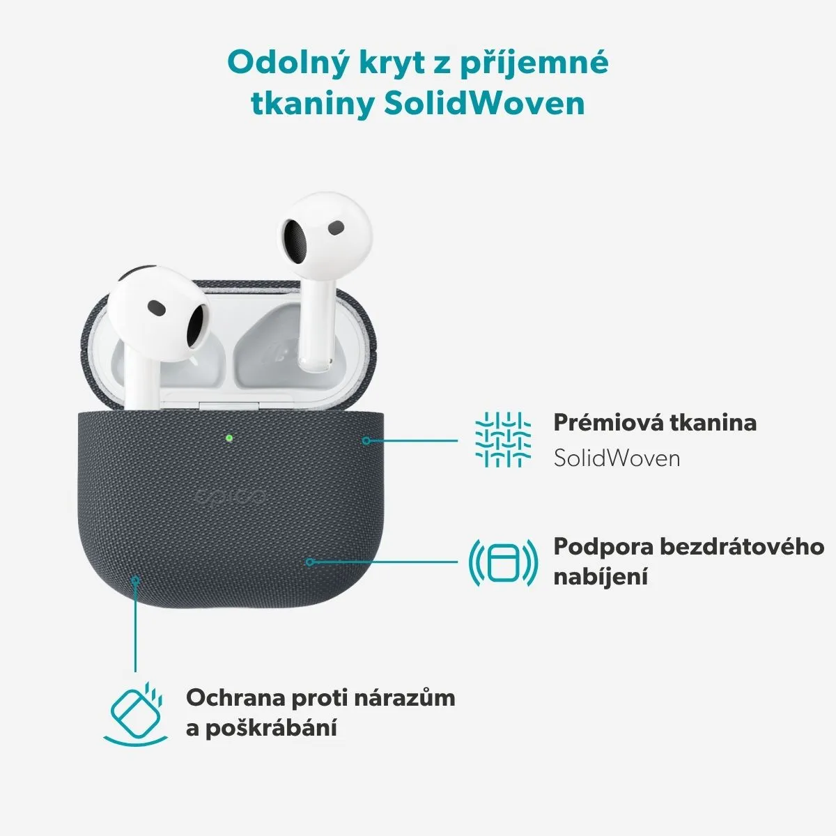 Epico SolidWoven Case pouzdro pro AirPods 4/AirPods 5 černé