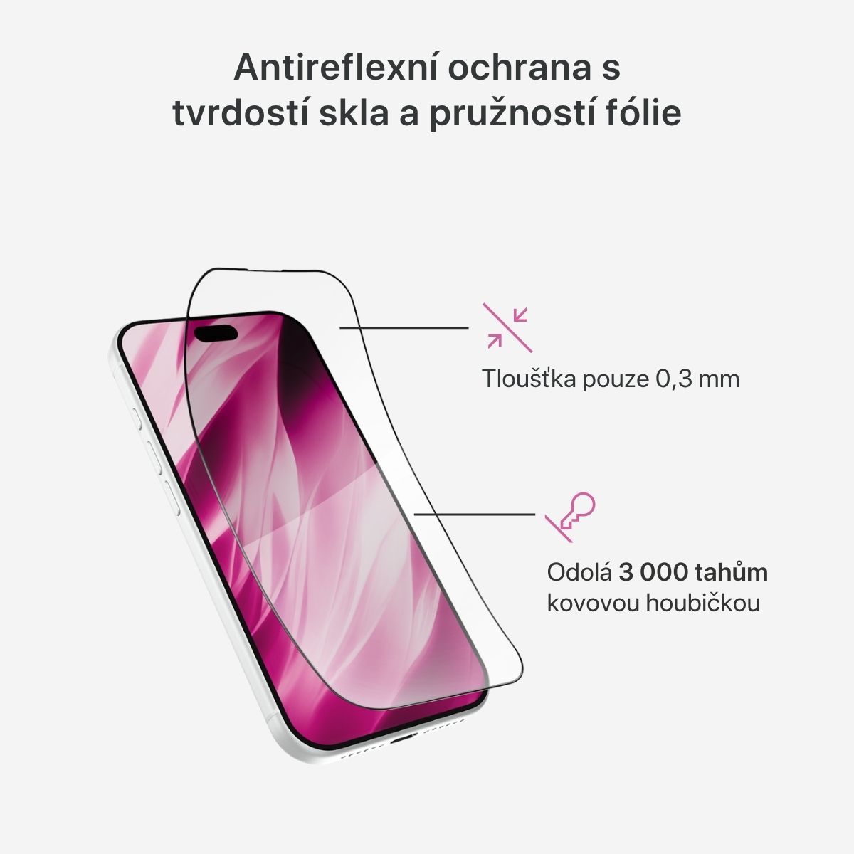 iWant AntiReflective Flexiglass 3D ochranné sklo pro iPhone 17 Pro Max/18 Pro Max