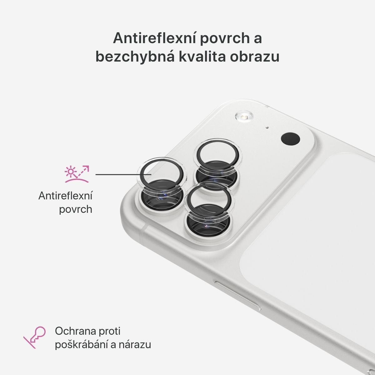 iWant Antireflexní ochrana čoček s aplikátorem pro iPhone 18 Pro