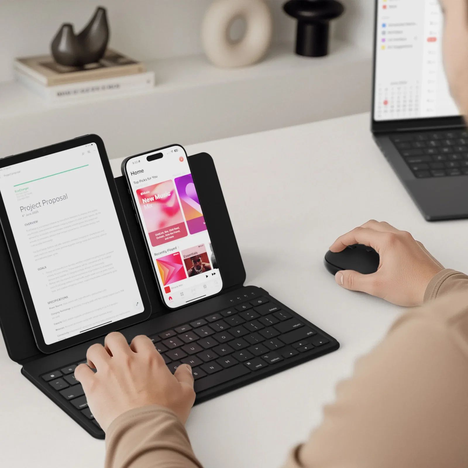Satechi OntheGo Bluetooth bezdrátová myš písková
