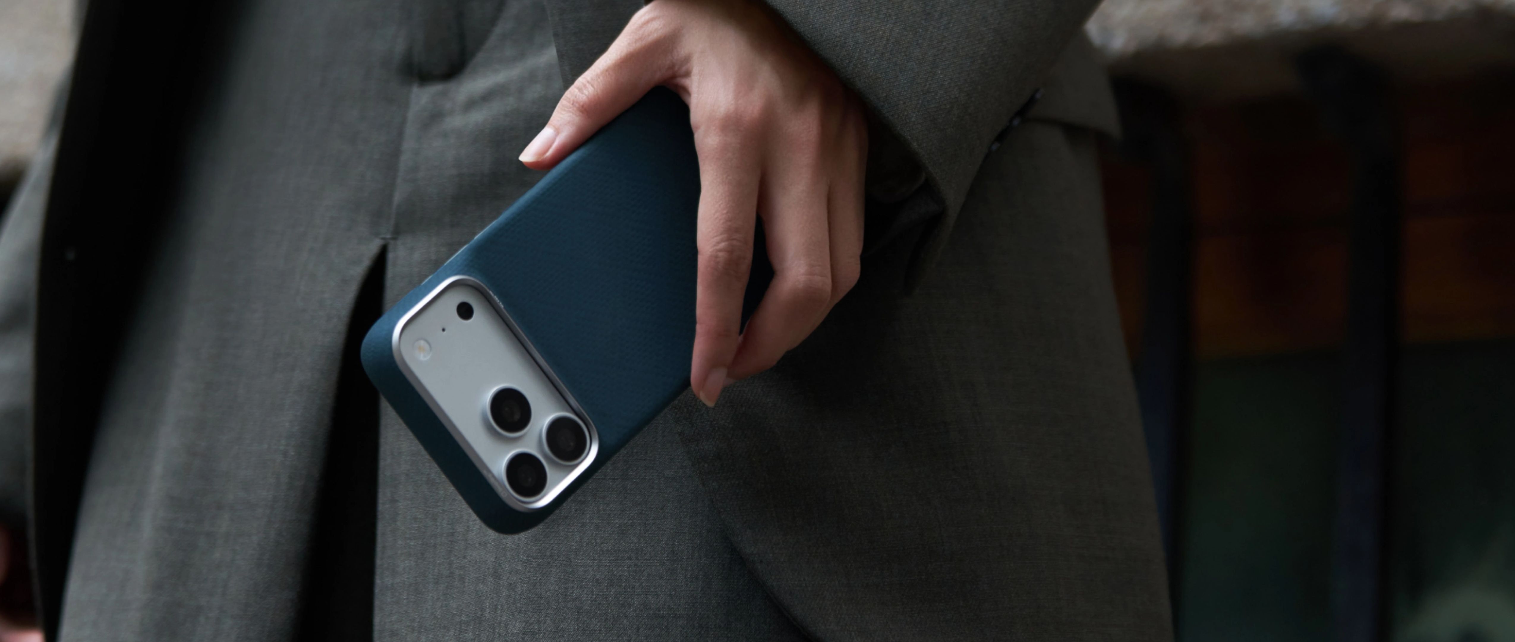 Pitaka Edge Case Argyle MagSafe kryt iPhone 18 Pro Abyss Blue