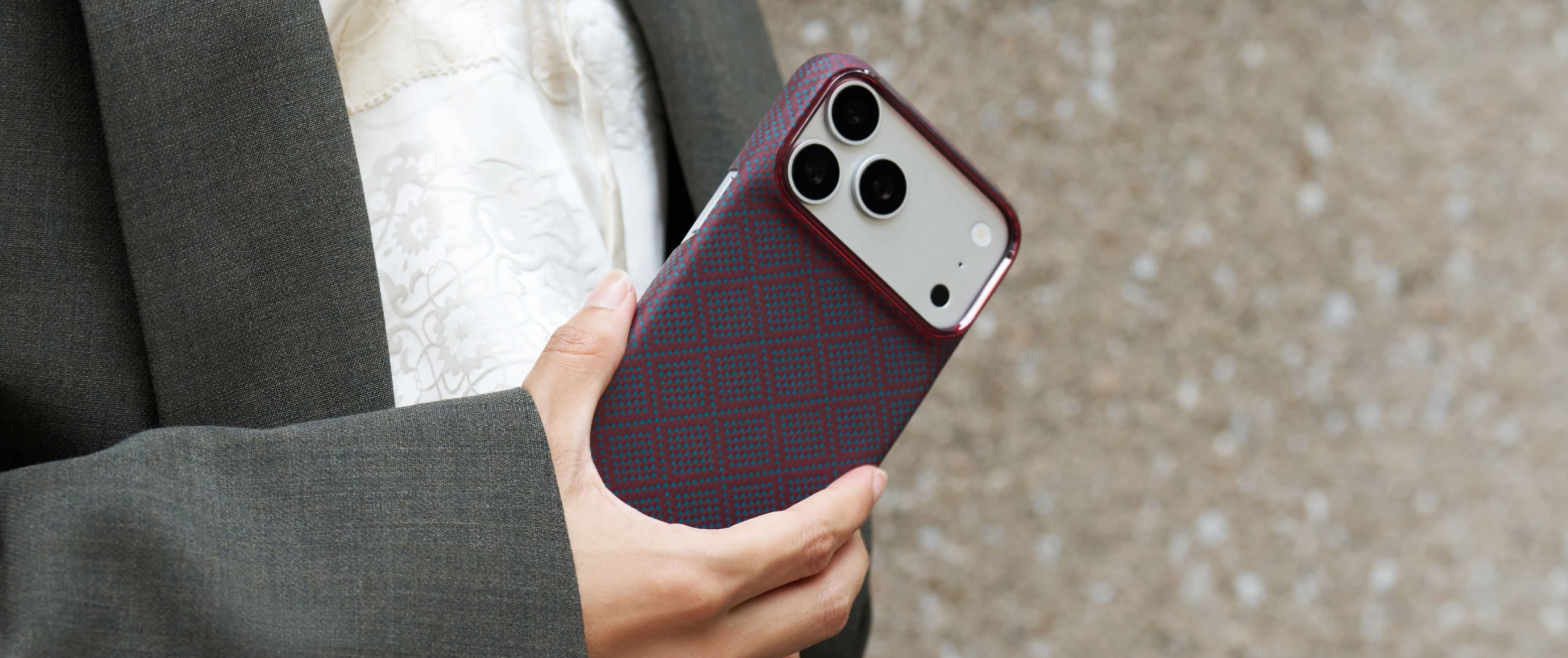 Pitaka Edge Case Argyle MagSafe kryt iPhone 18 Pro Abyss Blue