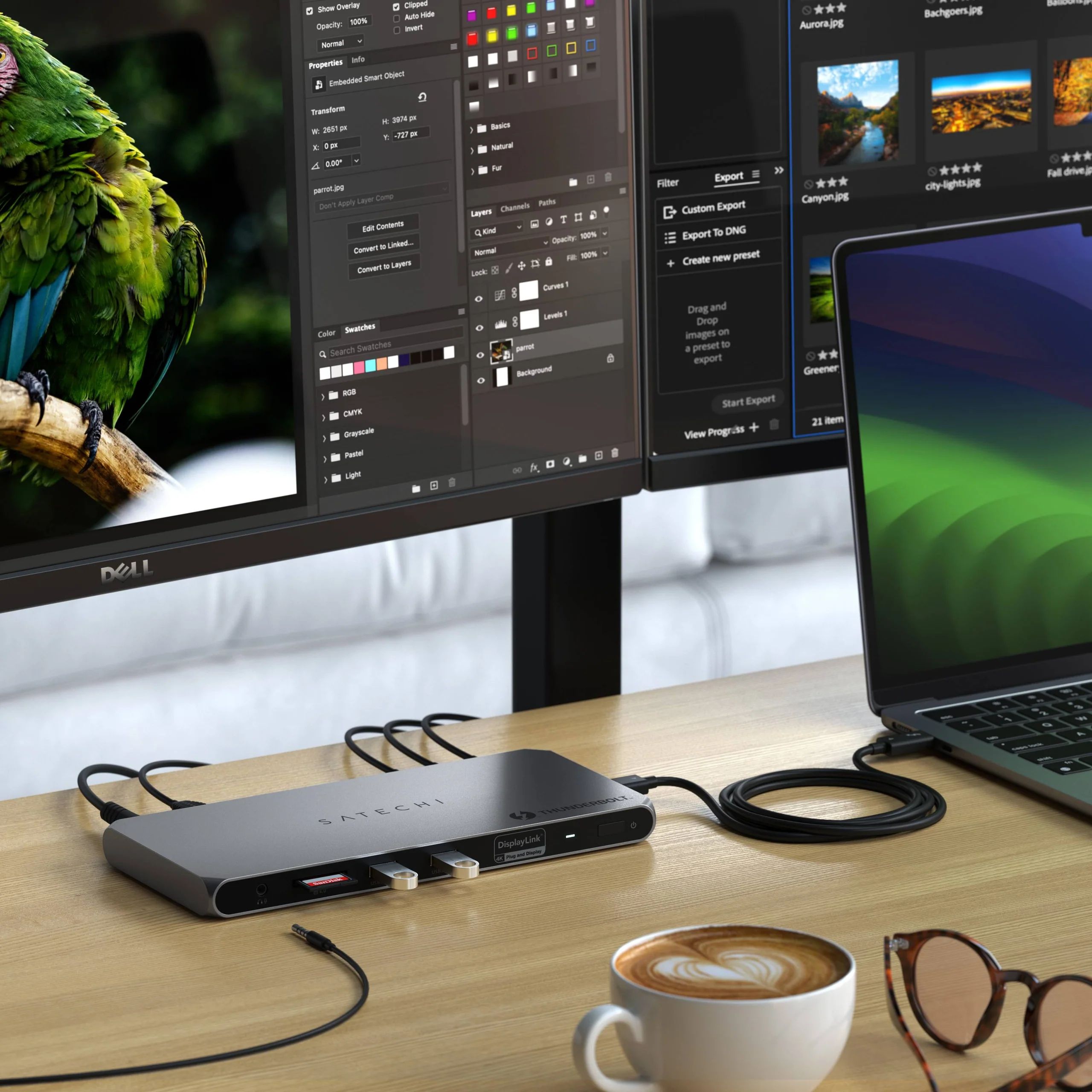 Satechi Thunderbolt 4 Docking Station with DisplayLink dokovací stanice vesmírně šedá