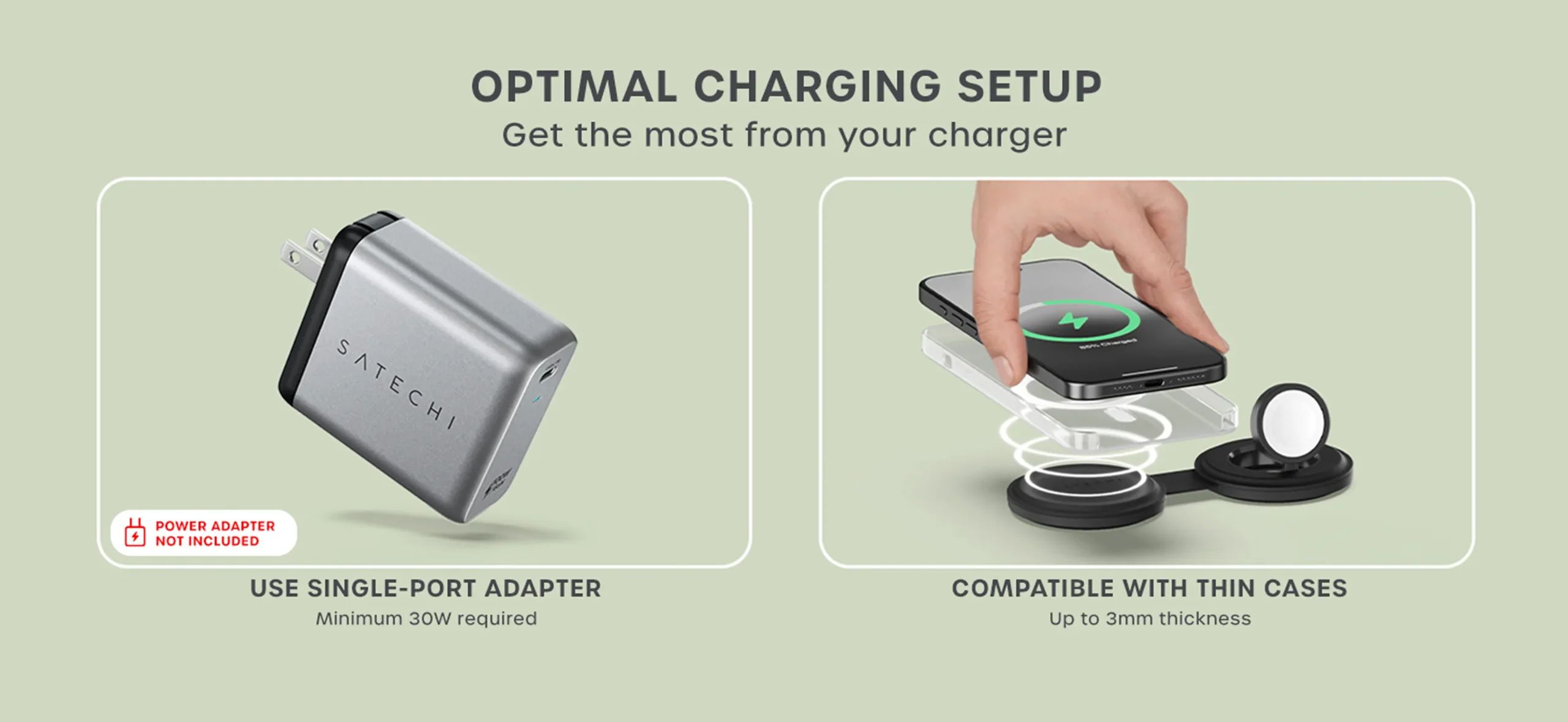 Satechi OntheGo 2v1 MagSafe nabíječka (15W) černá