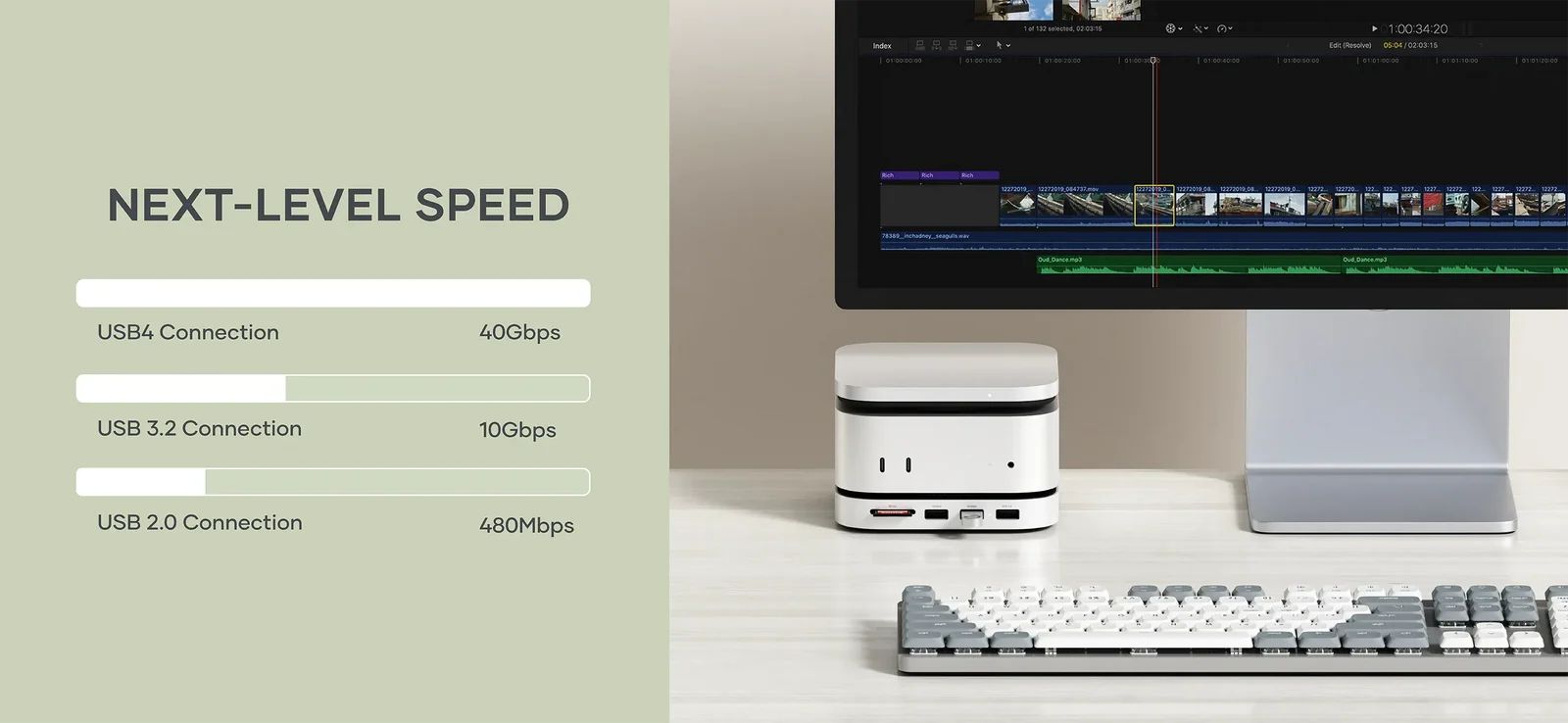 Satechi USB4 Slim NVMe SSD externí box stříbrný