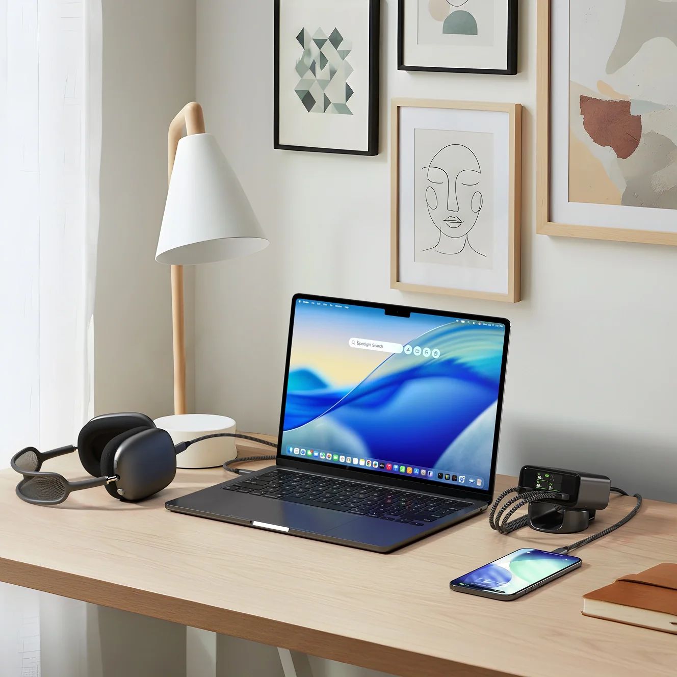 Satechi ChargeView 140W Desktop Charger nabíječka (4xUSB-C) vesmírně černá