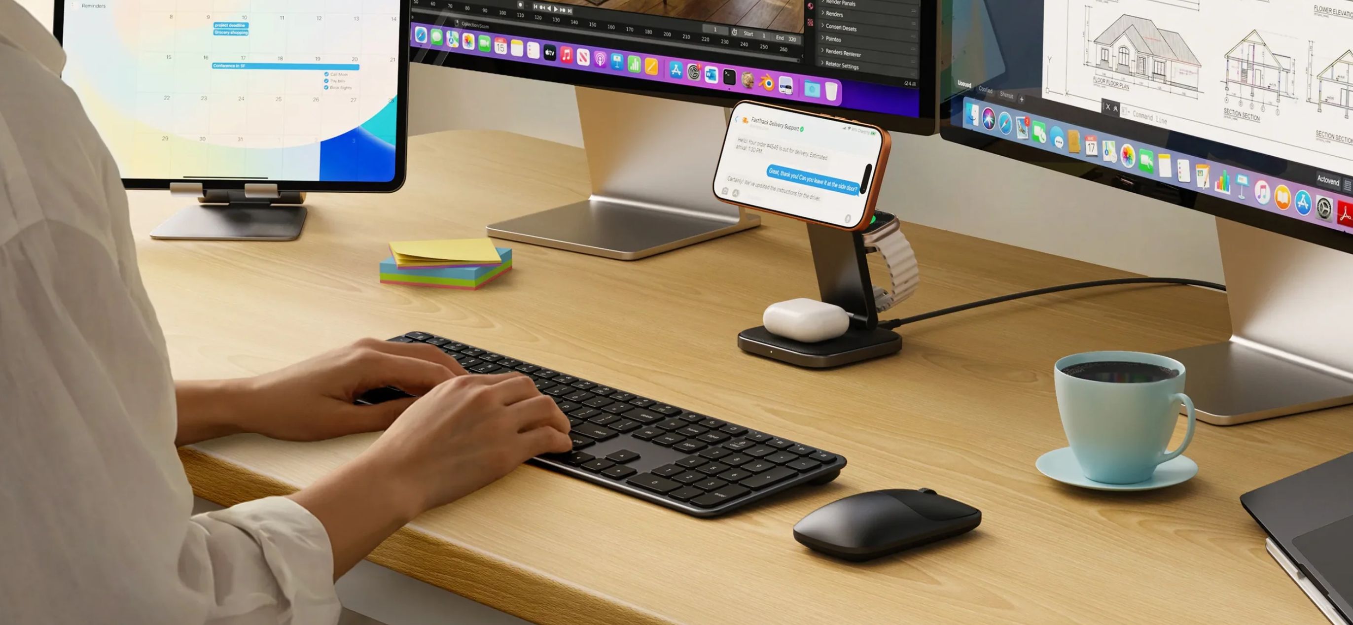 Satechi Slim CEX3 Wireless Combo klávesnice a myš (US English) stříbrná