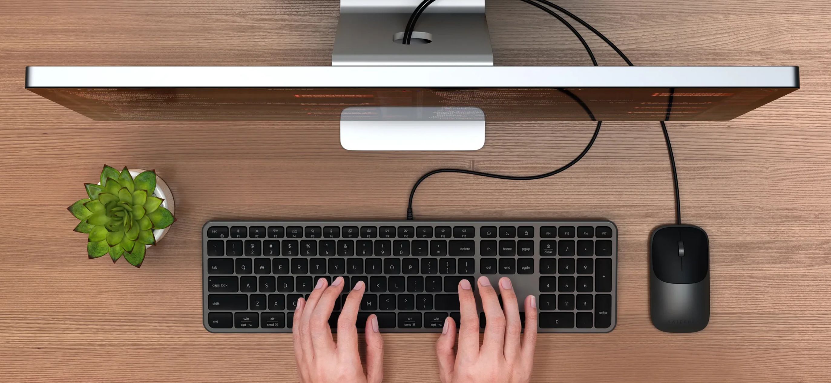 Satechi Slim CLX3 Wired Combo klávesnice a myš (US English) vesmírně černá