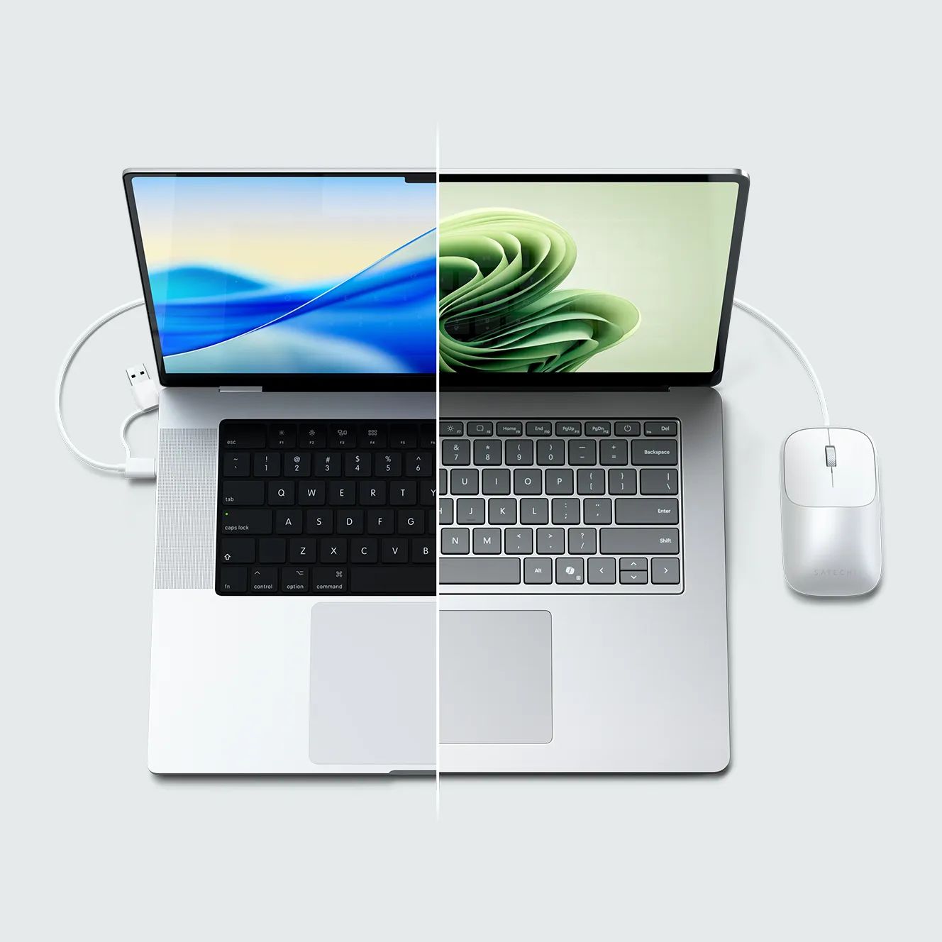 Satechi Slim LX drátová myš stříbrná