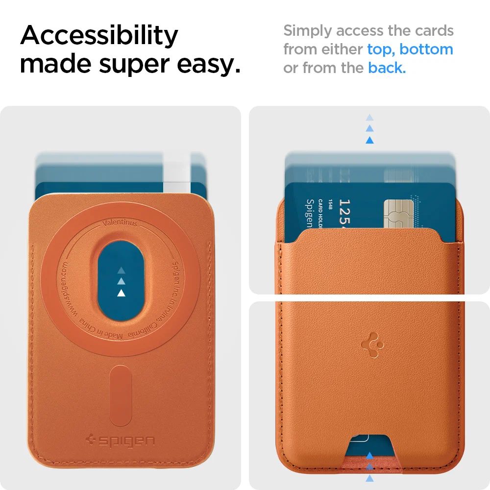 Spigen Valentinus MagSafe Wallet 3 Card peněženka metallic orange